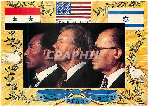 Cartes postales La paix entre l'Egypte et Israel Mettant fin a une guerre de 30ans Begin Sadata Carter Israel