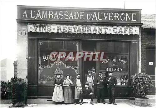 REPRO Paris 1900 Les auvergnats de Paris Restaurant Billard