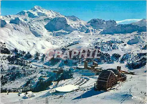 Moderne Karte La plagne (Savoie) vue panoramique generale au fond le sommet de bellecote