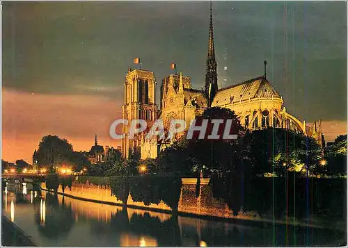 Moderne Karte Paris Notre Dame illuminee
