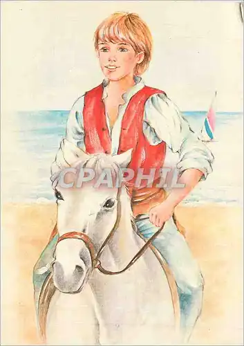 Cartes postales moderne Enfant Cheval