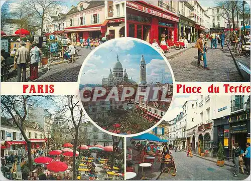 Cartes postales moderne Paris Montmarte divers aspects de la place du Tertre