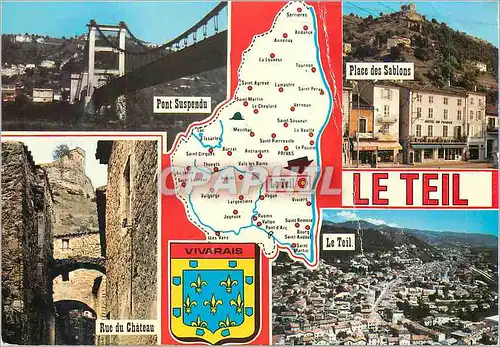 Cartes postales moderne Le Teil (Ardeche) Pont suspendu Place des Sablons Rue du ch�teau Le Teil