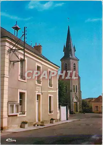 Moderne Karte L homme (Sarthe) La mairie et l'eglise