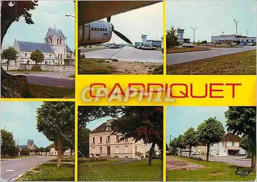 Cartes postales moderne Carpiquet (Calvados) L'eglise L'aeroport La place du 27 Juin La mairie La rue de l'eglise