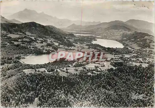 Moderne Karte Route Napoleon Laffrey Vue aerienne des 4 Lacs Lac Mort Lac Laffrey Lac de Petichet Lac de Pierr
