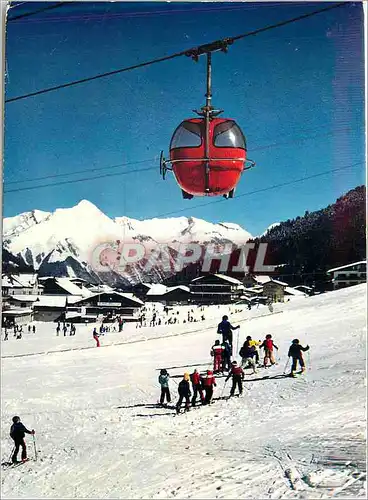 Moderne Karte Les Gets (Haute Savoie) Vue partielle de la Station depuis le pied des pistes