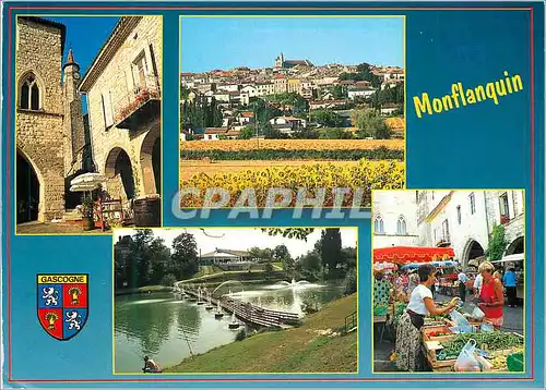 Moderne Karte (Lot et Garonne) Monflanquin