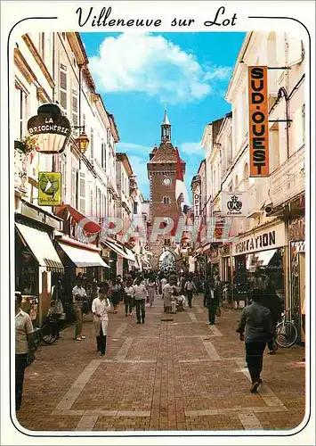 Cartes postales moderne Villeneuve sur Lot La rue pietonne vers la Tour de Paris