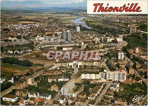 Moderne Karte Thionville (Moselle) vue generale aerienne de la ville cote ouest