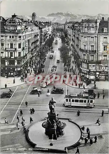 Cartes postales moderne Zurich Bahnhofstrasse Tramway