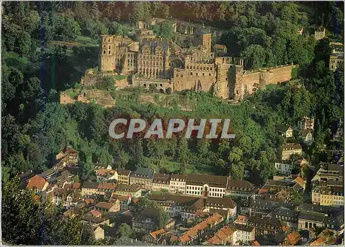 Moderne Karte Heidelberg La vieille ville avec le fameux chateau
