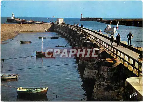 Moderne Karte Les Sables d'Olonne (Vendee) l'Entree du port les 2 jetees