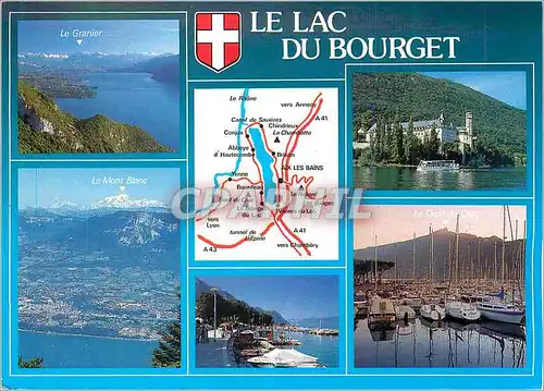 Cartes postales moderne Le Lac du Bourget Savoie Panorama depuis la Chambotte l'Abbaye d'Hautecombe Aix les Bains le Bou