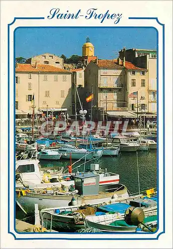 Moderne Karte Cote d'Azur French Riviera Saint Tropez (Var) Le Port Bateaux