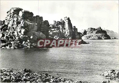 Moderne Karte De Perros a Ploumanac'h (C du N) Le Squewel etranges rochers de granit rose aux formes tourmente