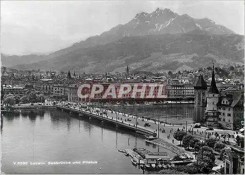 Moderne Karte Luzern Seebrucke ud Pilatus