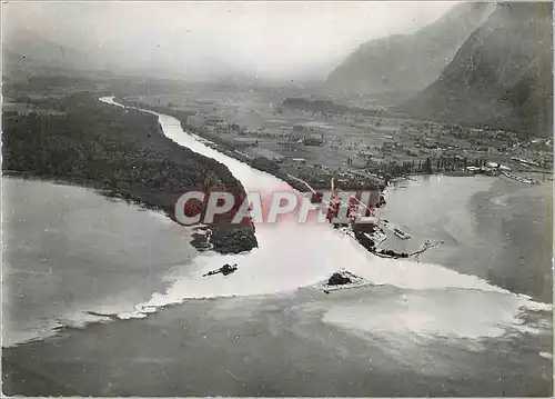 Moderne Karte Lac Leman Arrivee du Rhone au Bouveret