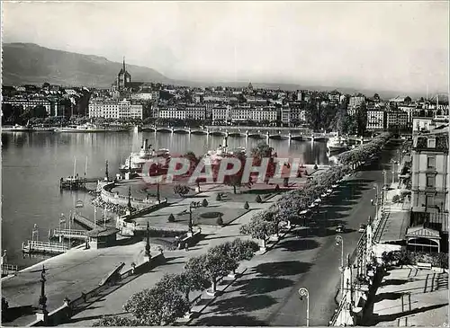 Cartes postales moderne Geneve Quai du Mont Blanc et vue sur la ville