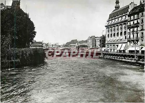 Moderne Karte Geneve Quai et vue sur la Coulouvreniere