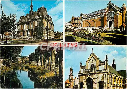 Cartes postales moderne Doullens (Somme) L'Hotel de Ville La Musee L'Authie L'eglise et le Beffroi