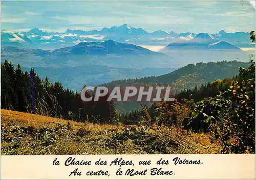 Moderne Karte Massif des Voirons (Hte Savoie) vue sur la chaine du Mont Blanc