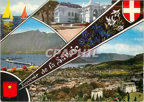 Cartes postales moderne Aix les Bains Voiliers sur le Lac Le Grand Casino La Plage et Dent du Chat Vue generale