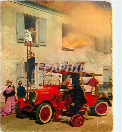 Moderne Karte Teuf Teuf et Belle Epoque Pompiers