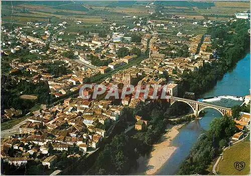 Moderne Karte Rabastens (Tarn) Vue generale aerienne