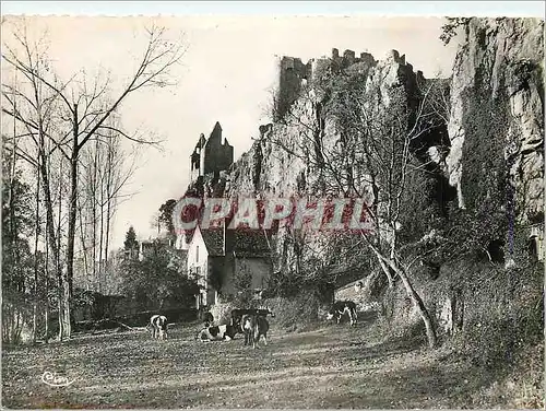 Ansichtskarte AK Angles s l'Anglin (Vienne) Ruines du Chateau feodal du XIIe s vues de la vallee Vaches