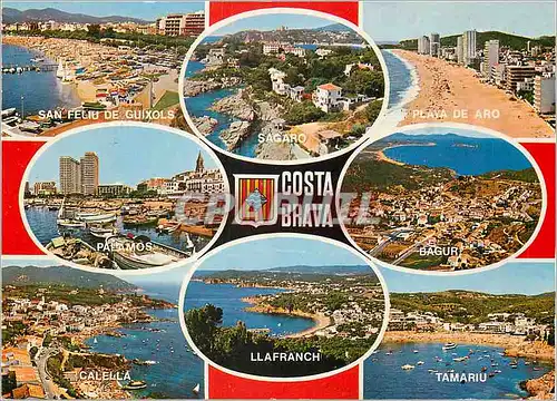 Cartes postales moderne Costa Brava San Feliu de Guixols Sagaro Playa de Aro Palamos Bagur Calella Llafranch Tamariu