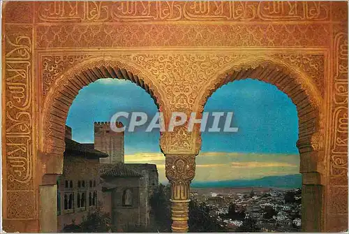 Cartes postales moderne Granada Coucher du soleil depuis la saleon des Embassadeurs