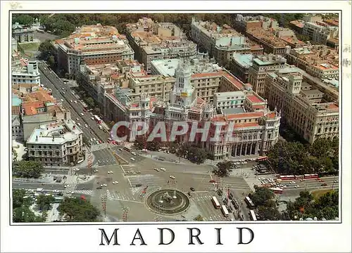 Moderne Karte Madrid Fuente de La Cibeles y Palacio de Comunicaciones