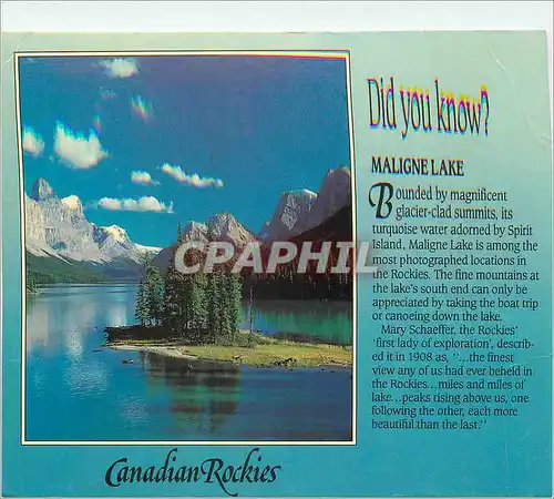 Moderne Karte Canadian Rockies Maligne Lake