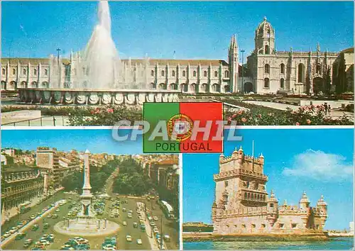 Cartes postales moderne Lisboa (Portugal) Places des Restaurateurs Tour de Belem