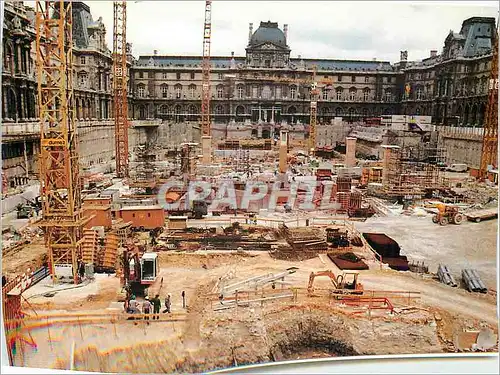 Cartes postales moderne Paris Louvre Travaux Cours