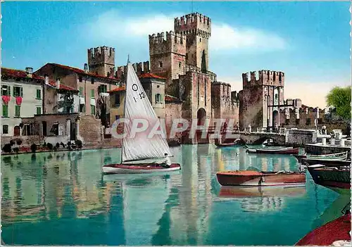 Cartes postales moderne Lago di garda sirmione castello scaligero Bateaux