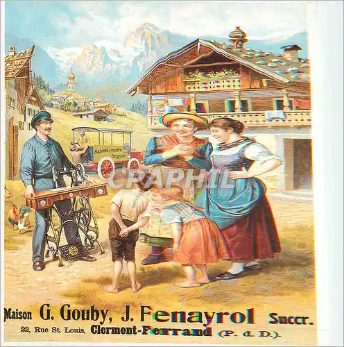 Moderne Karte Machine a coudre gergovia fin xix Maison Gouby Fenayrol Rue St Louis Clermont Ferrand