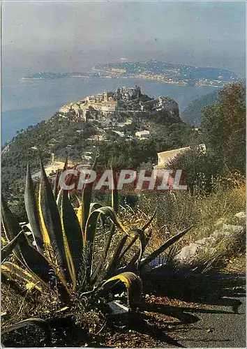 Cartes postales moderne Eze sur mer vue generale dans le fond le cap ferral