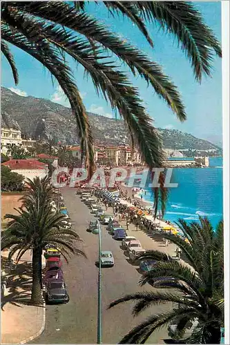 Cartes postales moderne Menton la promenade ses plages vue vers l italie