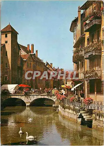 Cartes postales moderne Annecy ses vieux quartiers le canal du thiou et le pont morens