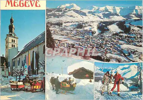 Cartes postales moderne Megeve (haute savoie) altitude de 1113 a 2000m et le massif du mont blanc