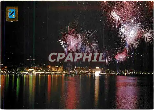 Cartes postales moderne Cannes feux d artifice devant la croisette