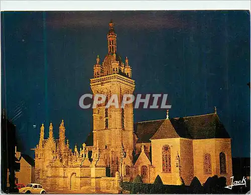 Cartes postales moderne Saint thegonnec l enclos architectural (xvi) vu de nuit