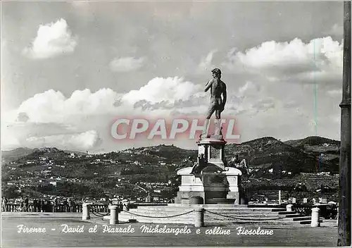 Cartes postales moderne Firenze david al piarrale michelangelo e colline fiesolane