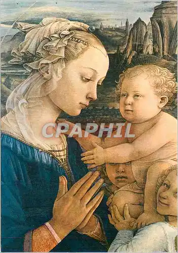 Cartes postales moderne Firenze gallerie uffizi madone avec l enfant jesus et anges