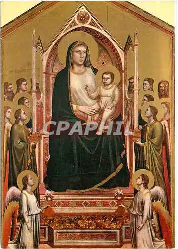 Cartes postales moderne Firenze gallerie uffizi giotto madone avec l enfant jesus saints et anges