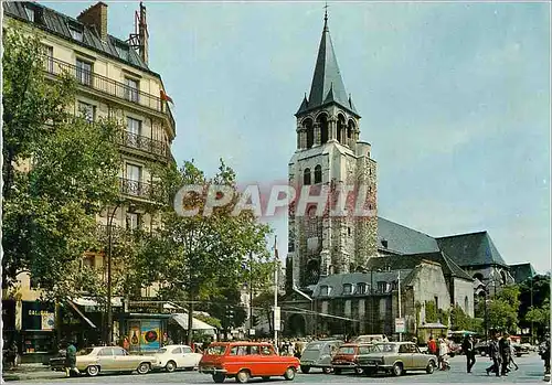 Moderne Karte Paris la place saint germain des pres et son eglise
