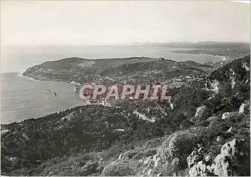 Cartes postales moderne Villefranche sur mer vue panorammique la ville le mon alban nice au fond l esterel