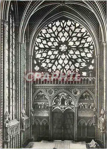 Cartes postales moderne Paris la sainte chapelle du palais (xiii s) chapelle haute la rosace (xv s)